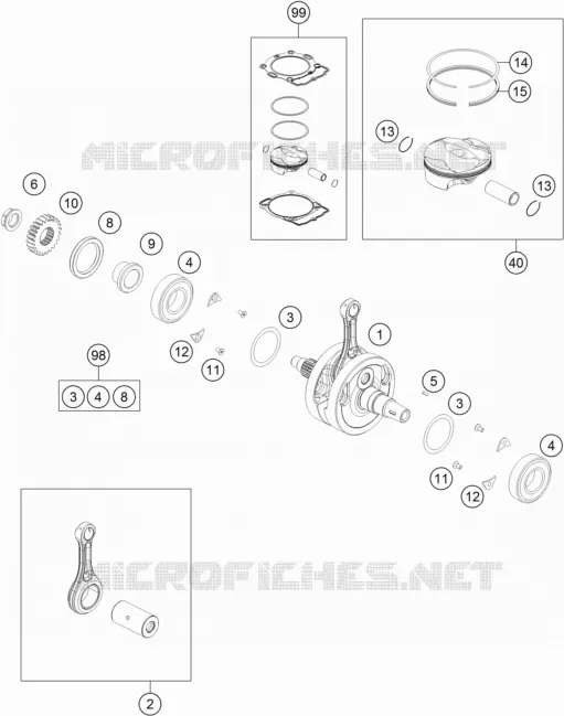 VILEBREQUIN / PISTON Husqvarna Husqvarna 350 2018 FE 350  FE 350