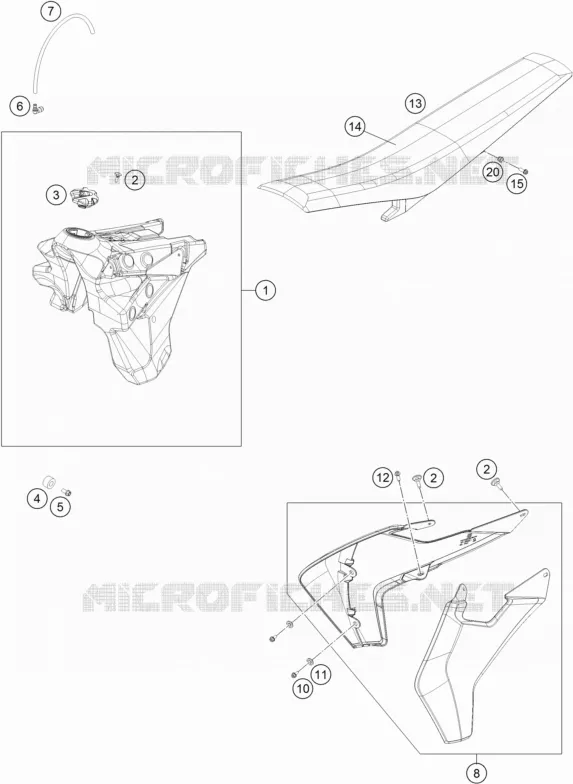 RESERVOIR / SELLE Husqvarna Husqvarna 350 2018 FE 350  FE 350