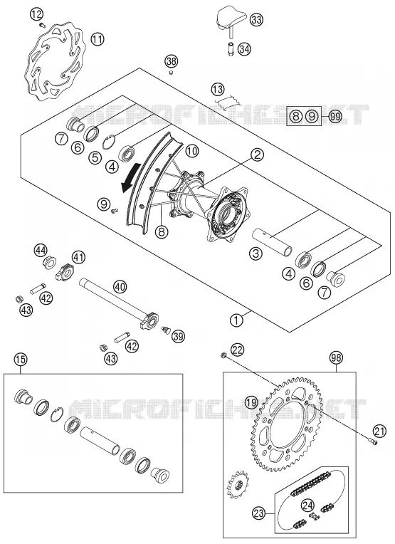 ROUE ARRIERE Husqvarna Husqvarna 350 2015 FE 350  FE 350