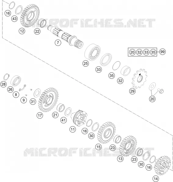 BOITE DE VITESSES - ARBRE SECONDAIRE Husqvarna Husqvarna 250 2015 FC 250  FC 250