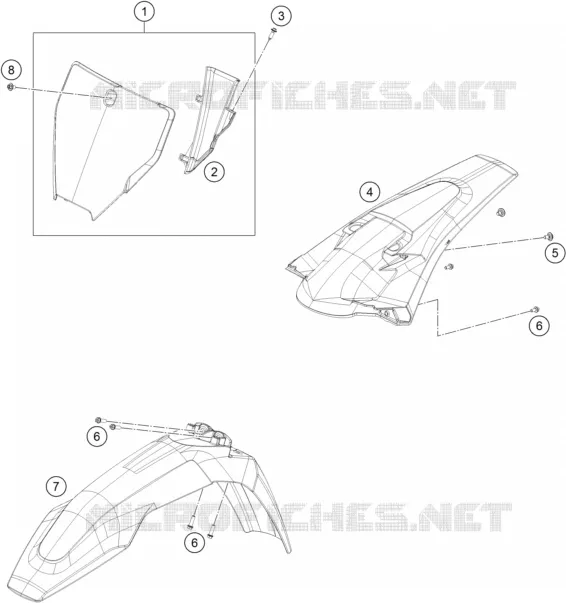 PLASTIQUES Husqvarna Husqvarna 125 2017 TC 125  TC 125