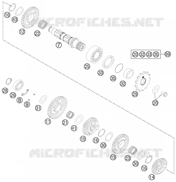 BOITE DE VITESSES - ARBRE SECONDAIRE Husqvarna Husqvarna 350 2015 FC 350  FC 350