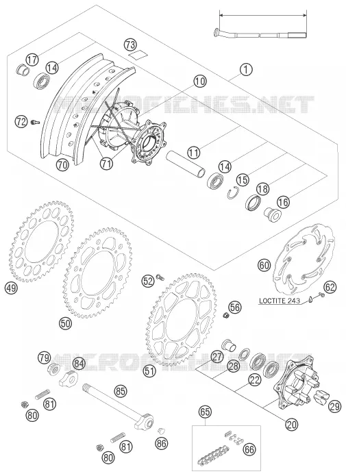 ROUE ARRIERE Husqvarna Husaberg 450 2005 FS 450 E  FS 450 E