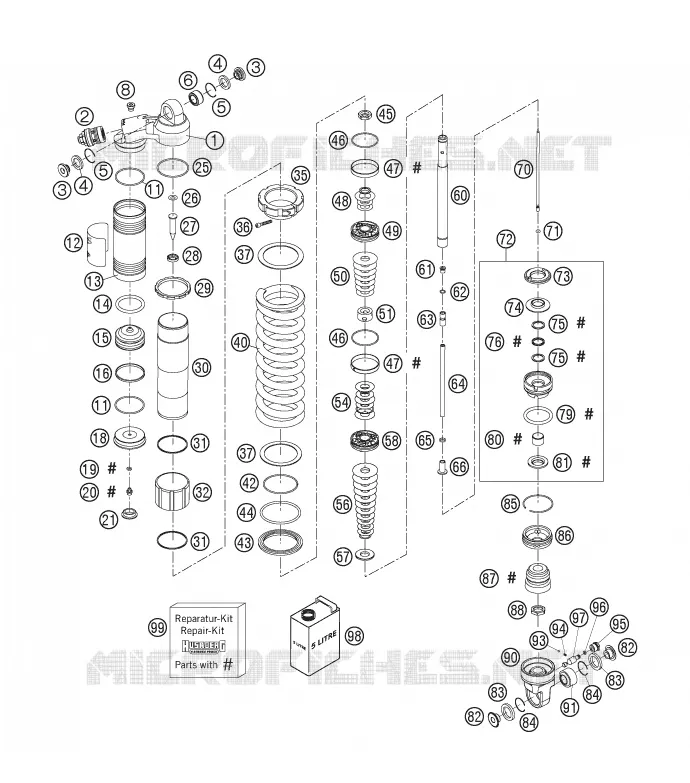 AMORTISSEUR (PIECES) Husqvarna Husaberg 550 2005 FE 550 S  FE 550 S