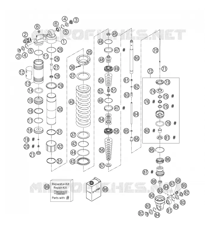 AMORTISSEUR (PIECES) Husqvarna Husaberg 450 2006 FS 450 E  FS 450 E