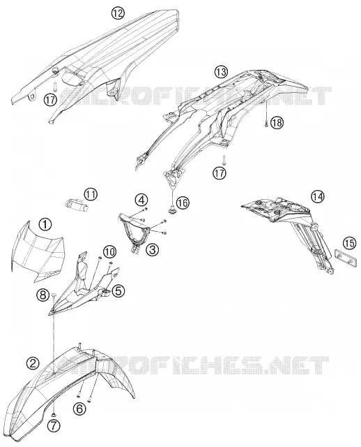PLASTIQUES Husqvarna Husaberg 450 2014 FE 450  FE 450