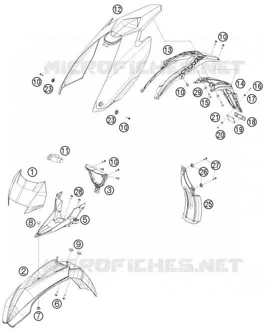 PLASTIQUES Husqvarna Husaberg 450 2011 FE 450  FE 450