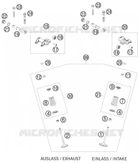 SOUPAPES Husqvarna Husaberg 450 2009 FE 450  FE 450
