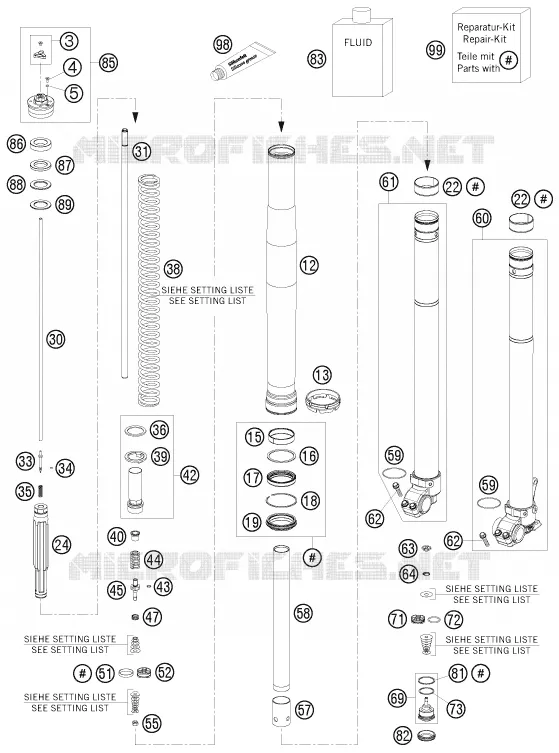 FOURCHE (PIECES) Husqvarna Husaberg 450 2009 FE 450  FE 450