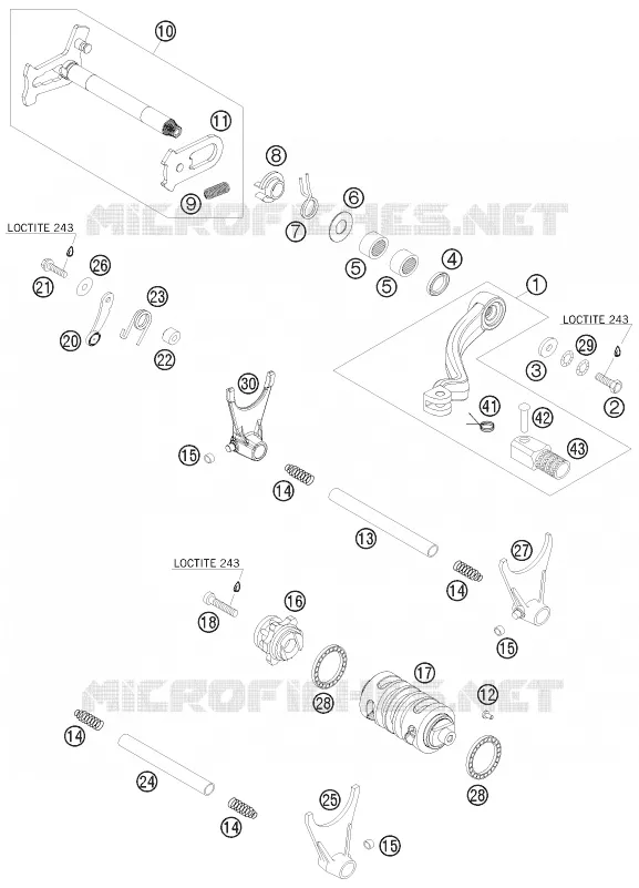 MECANISME DE SELECTION DE VITESSES Husqvarna Husaberg 390 2011 FE 390  FE 390