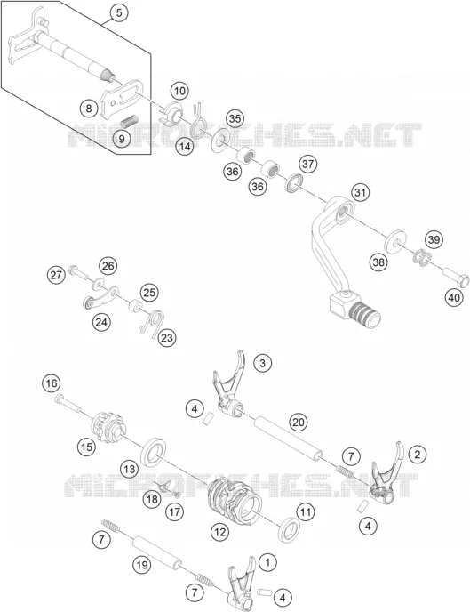 MECANISME DE SELECTION DE VITESSES Husqvarna Husaberg 250 2014 FE 250  FE 250