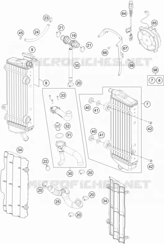 CIRCUIT DE REFROIDISSEMENT Husqvarna Husaberg 250 2014 FE 250  FE 250