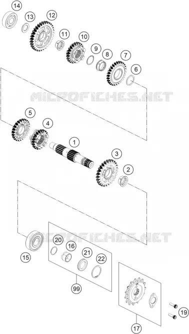 BOITE DE VITESSES - ARBRE SECONDAIRE Husqvarna Husqvarna 401 2020 VITPILEN 401  VITPILEN 401 - B.D.