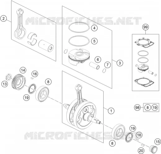 VILEBREQUIN / PISTON Husqvarna Husqvarna 450 2014 FE 450  FE 450 HQV