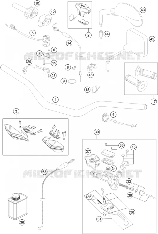 GUIDON / COMMANDES Husqvarna Husqvarna 250 2014 TE 250  TE 250