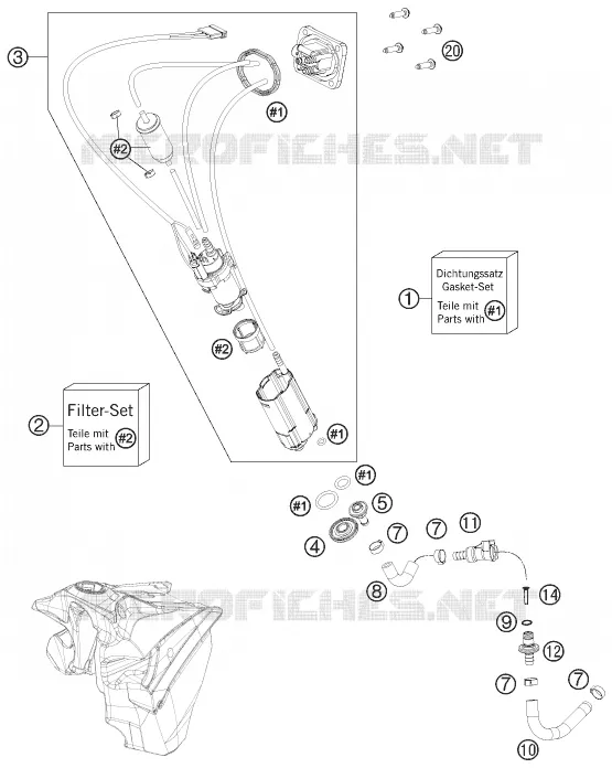 POMPE A ESSENCE Husqvarna Husqvarna 250 2014 FE 250  FE 250