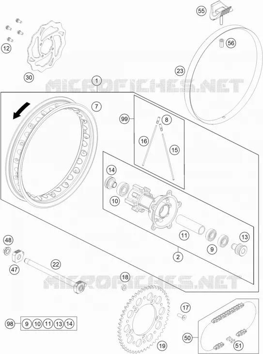 ROUE ARRIERE Husqvarna Husqvarna 65 2020 TC 65  TC 65