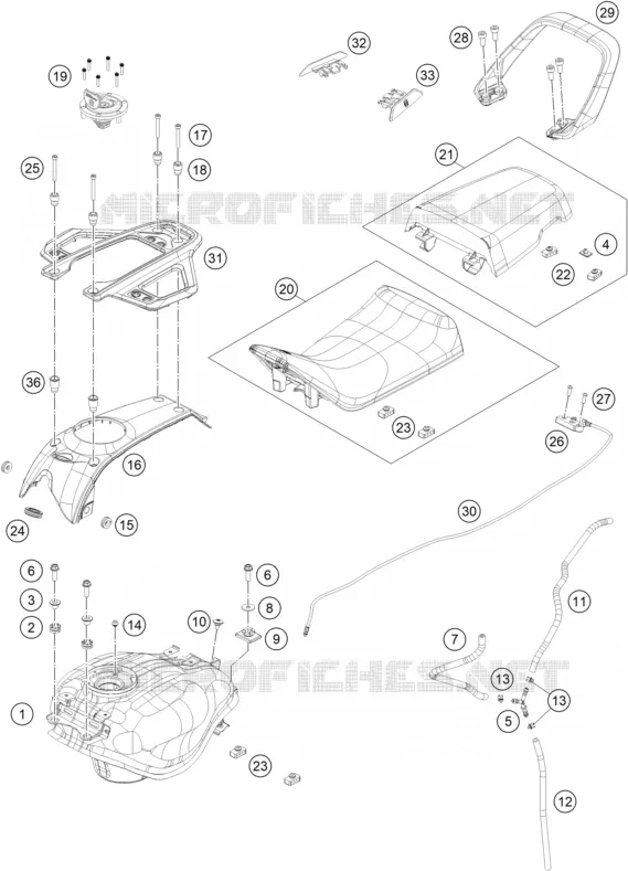 RESERVOIR / SELLE Husqvarna Husqvarna 401 2020 SVARTPILEN 401  SVARTPILEN 401 - IKD