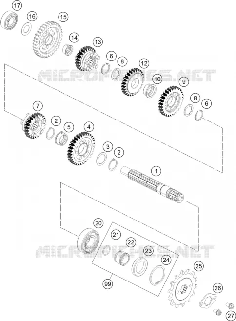 BOITE DE VITESSES - ARBRE SECONDAIRE Husqvarna Husqvarna 200 2020 SVARTPILEN 200  SVARTPILEN 200 - IKD