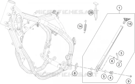BEQUILLE LATERALE / CENTRALE Husqvarna Husqvarna 150 2021 TE 150  TE 150I