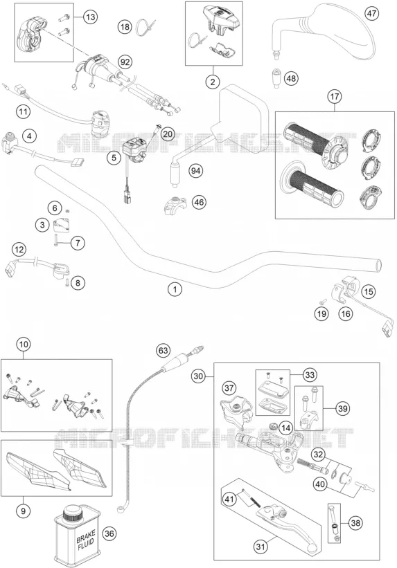 GUIDON / COMMANDES Husqvarna Husqvarna 350 2022 FE  FE 350 ROCKSTAR EDITION
