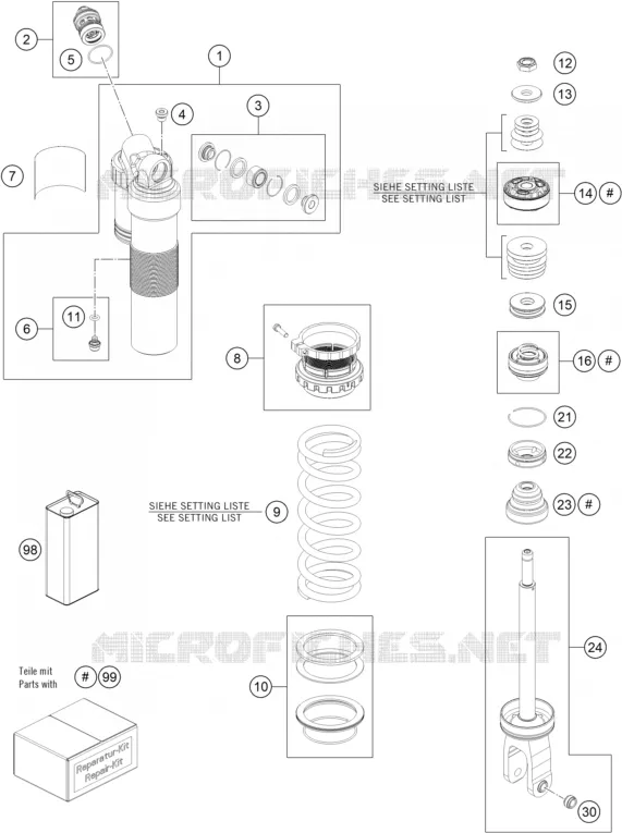 AMORTISSEUR (PIECES) Husqvarna Husqvarna 300 2022 TE  TE 300i