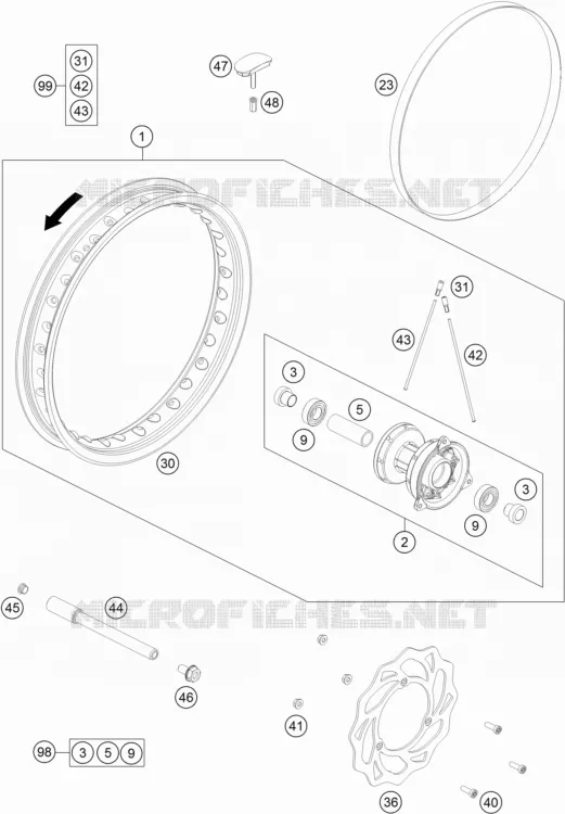 ROUE AVANT Husqvarna Husqvarna 65 2022 TC  TC 65