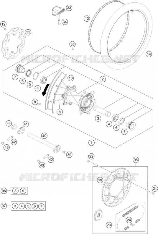 ROUE ARRIERE Husqvarna Husqvarna 300 2024 TX  TX 300