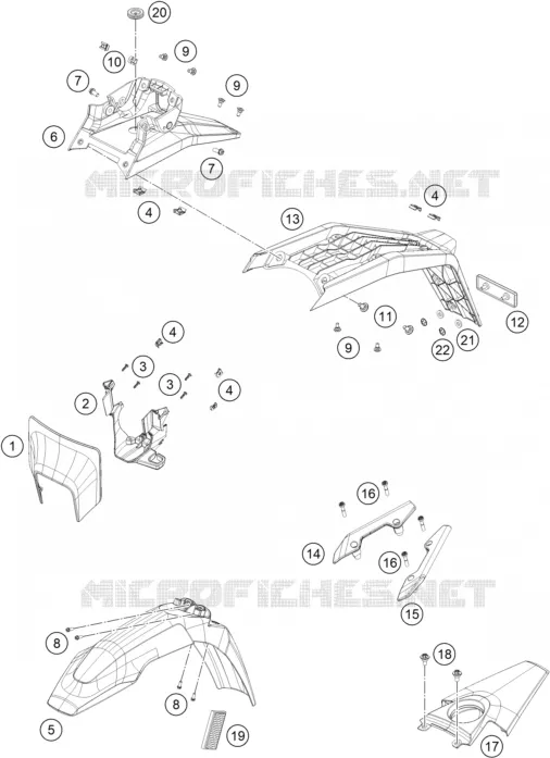 PLASTIQUES Husqvarna Husqvarna 701 2024 Supermoto  701 SUPERMOTO
